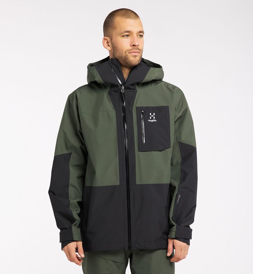 Haglöfs Lumi Hiking Jacket Dark Green/Black For Mens AVYJN3670 Australia